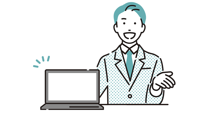 説明するスタッフ