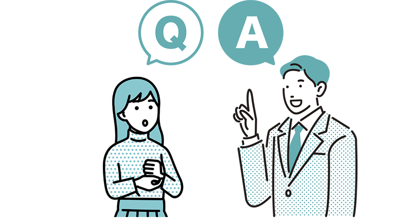 質問に答えるスタッフ